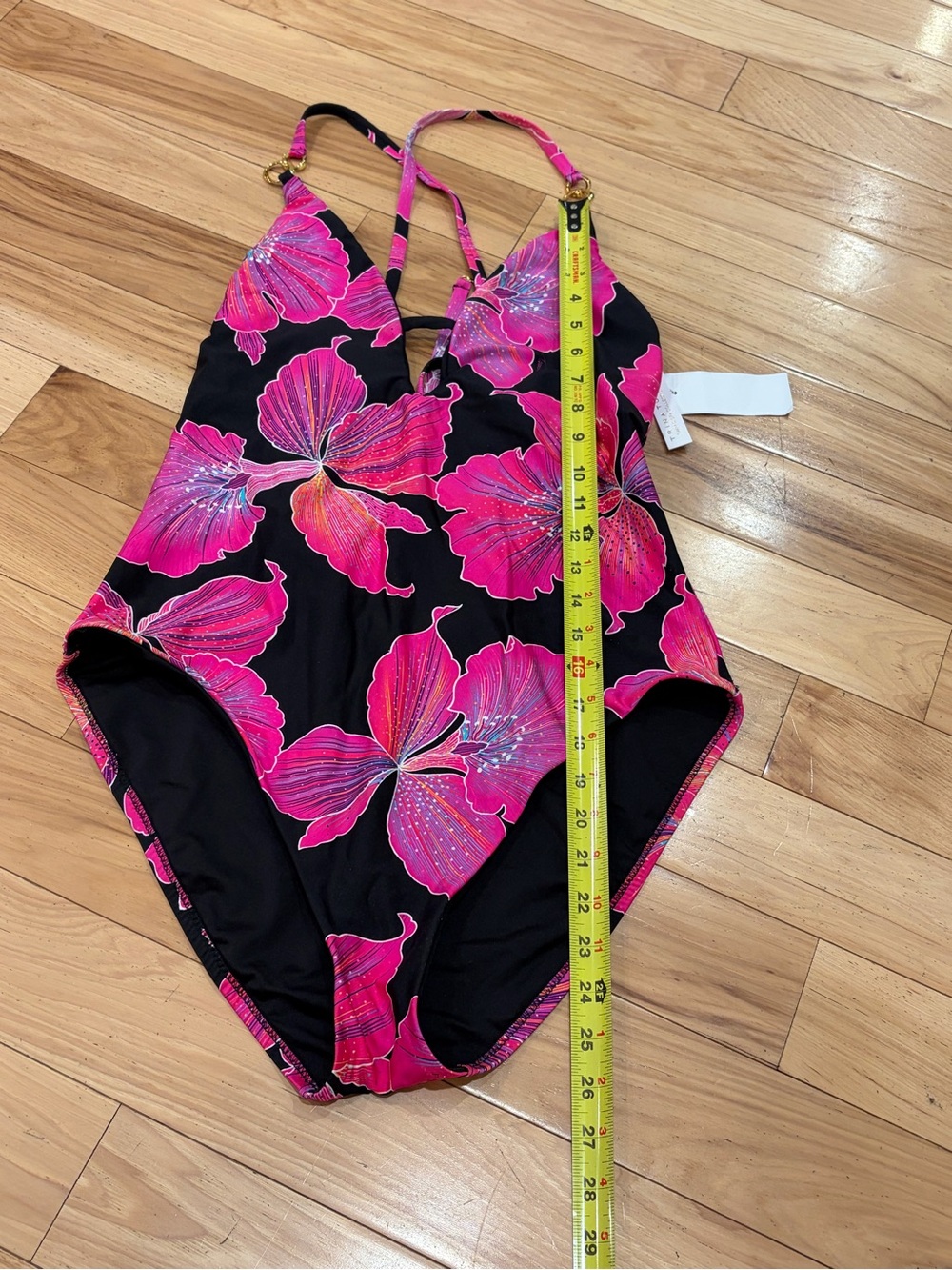 NWT Trina Turk Women’s Fleury Plunge Maillot Floral One Piece Swimsuit - Size 14 - Picture 6 of 7